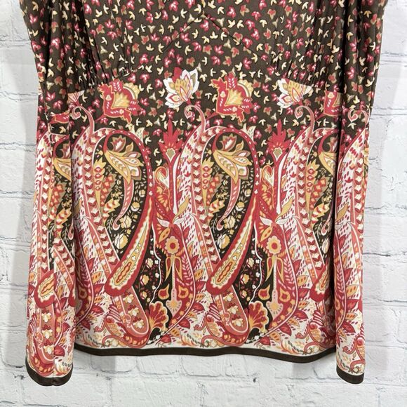 Talbots Babydoll Blouse Women Size 12 100% Silk Sleeveless Floral Boho Y2K Top - Picture 5 of 9